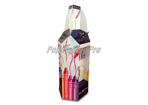 Paper Floor Hook Display Stand Creative Design 24 Hooks Clear Pen Holders