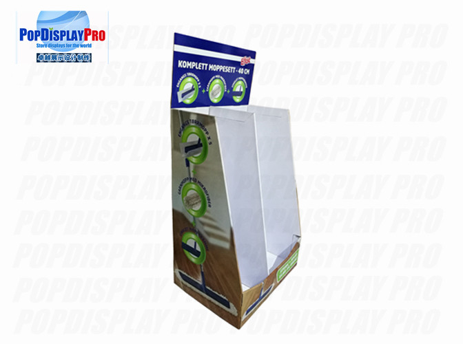 Recyclable Half Pallet Corrugated Retail Shipper Display For Cleaning Moppers