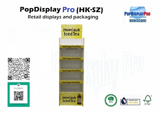 Wyświetlacz POS papierowy dla napojów z herbatą lodną w sklepie detalicznym Instore